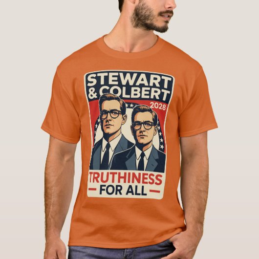 Jon Stewart & Stephen Colbert 2028 真実っぽさ Tシャツ (正面)