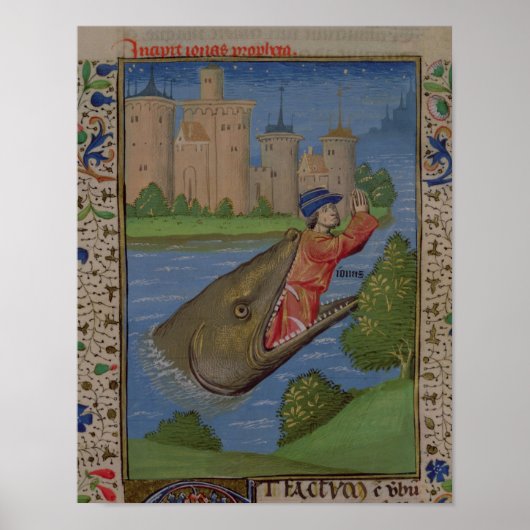 Jonah and the Whale, from the Bible of Jean XXII ポスター (正面)