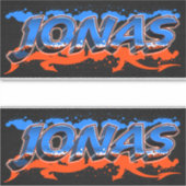 Jonas Vorname Name Graffiti Aufkleber Sticker シール (正面)