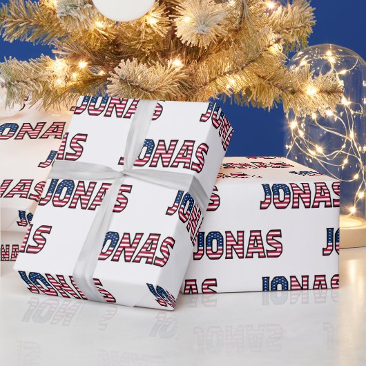 Jonas Vorname Name USA US Geschenkpapier Papier ラッピングペーパー (クリスマス)