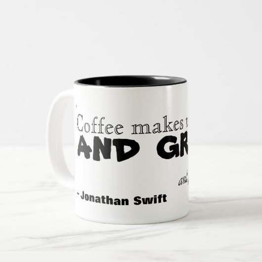 Jonathan SwiftのCoffeeに関する引用文- Mug ツートーンマグカップ (正面左)