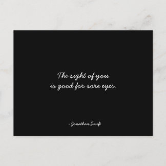 Jonathan Swiftを引用した友情はがき – 黒 ポストカード