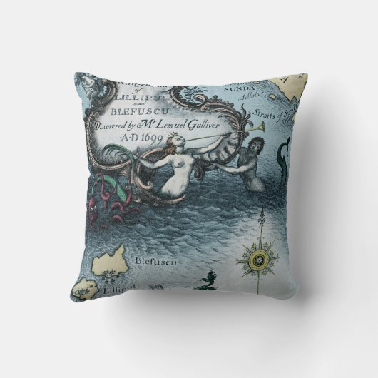 Jonathan Swift著Gulliverの旅行 クッション (裏面)