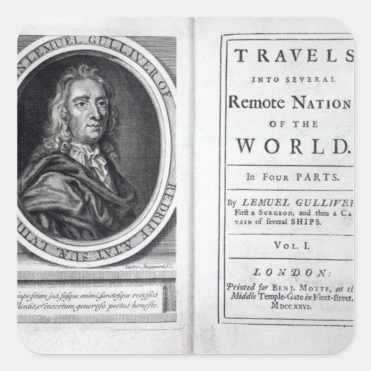 Jonathan Swift, 1726による「ガリバー旅行記」 スクエアシール (正面)