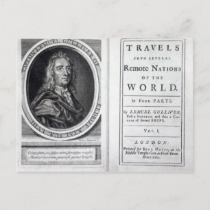 Jonathan Swift, 1726による「ガリバー旅行記」 ポストカード