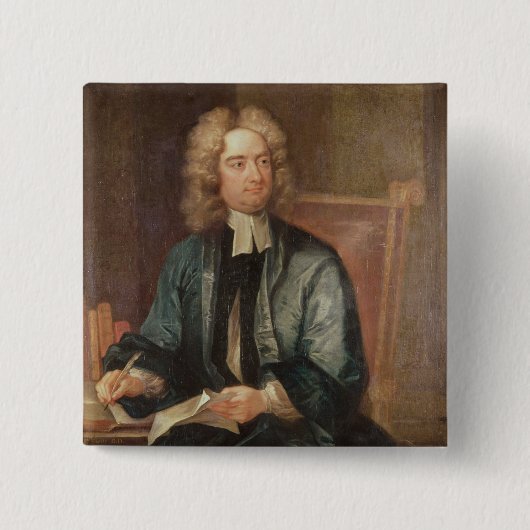 Jonathan Swift c.1718のポートレート 缶バッジ (正面)
