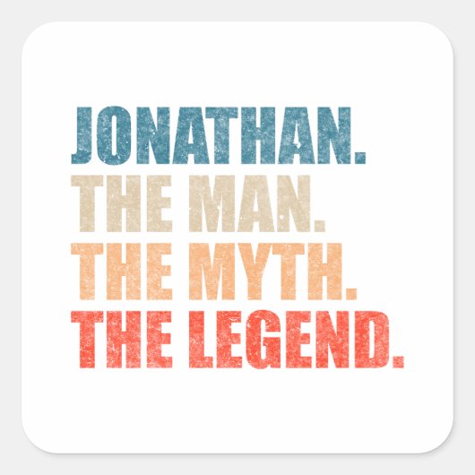 Jonathan The Man The Myth The Legend スクエアシール (正面)