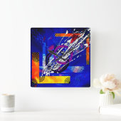 JONCTION de Christèle Chabrette スクエア壁時計 (ホーム)