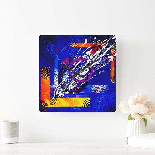 JONCTION de Christèle Chabrette スクエア壁時計 (ホーム)