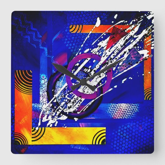 JONCTION de Christèle Chabrette スクエア壁時計 (正面)