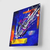 JONCTION de Christèle Chabrette スクエア壁時計 (傾斜)