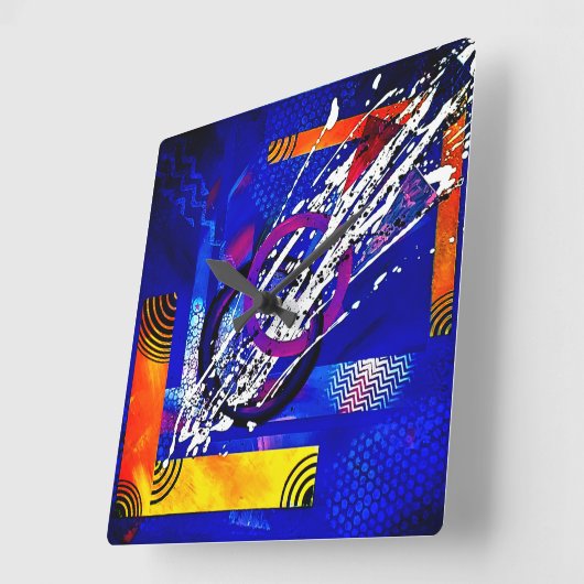 JONCTION de Christèle Chabrette スクエア壁時計 (傾斜)