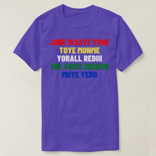 Jone無駄なyore toye匁yall rediii声 tシャツ (デザイン正面)