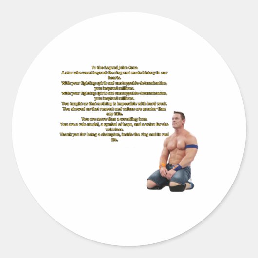 Jone Cena You Can't See Me Sticker ラウンドシール (正面)