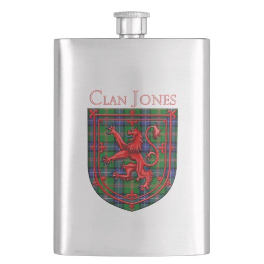 Jones Tartan Scottish Plaid Lion Rampant フラスク (正面)