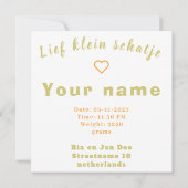 Jongen, meisje geboortekaartje, golden retriever,  (裏面)