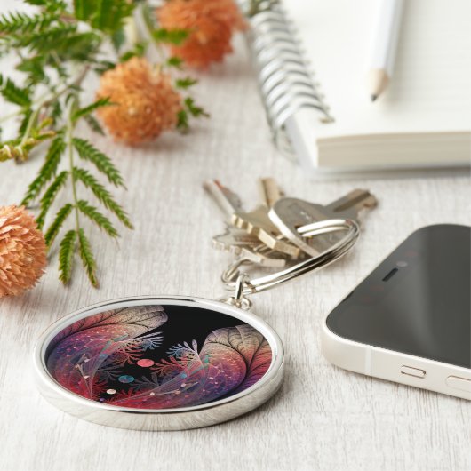 Jonglage抽象芸術モダンファンタジーFractal Art キーホルダー (側面)