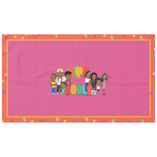 JOOLS TV ®️ Pink Tableloth テーブルクロス (正面(横))