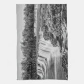 Joplin Grand滝概要グレースケール キッチンタオル (縦)