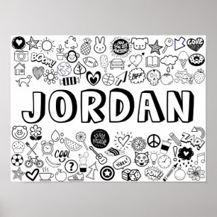 'JORDAN'カラーIT-YOURSELFアウトラインデザイン ポスター