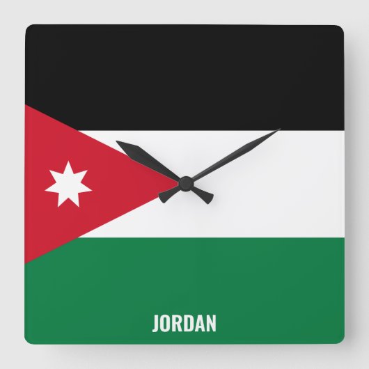 Jordan Flag Dazzling Patriotic スクエア壁時計 (正面)