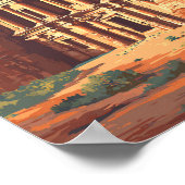 Jordan Illustration Travel Art Vintage ポスター (角)