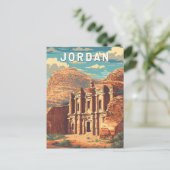 Jordan Illustration Travel Art Vintage ポストカード (スタンド正面)