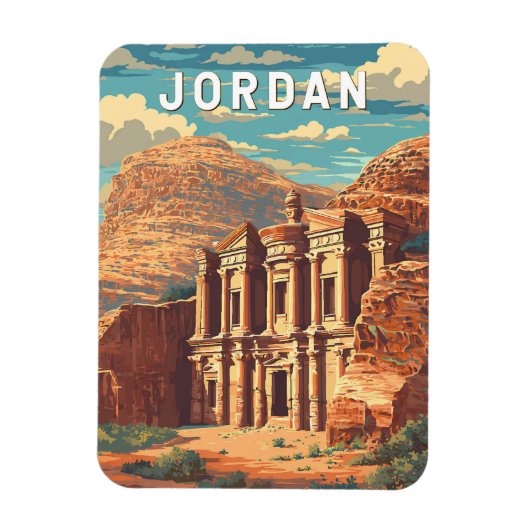 Jordan Illustration Travel Art Vintage マグネット (縦)