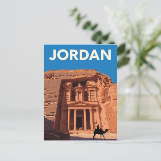 Jordan Petra Treasury Retro ポストカード (スタンド正面)