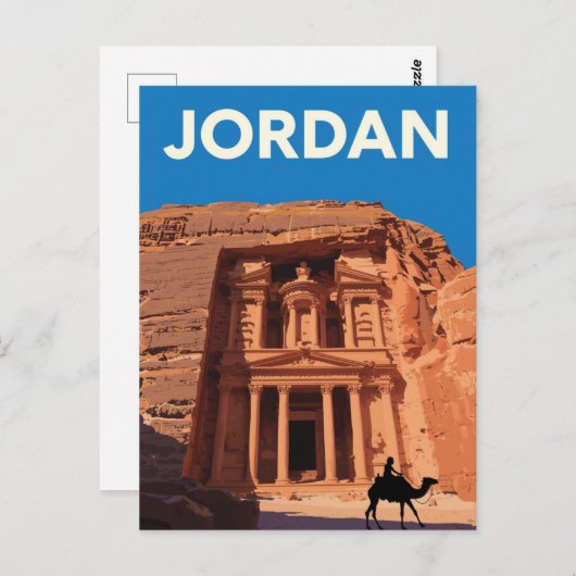Jordan Petra Treasury Retro ポストカード (正面/裏面)