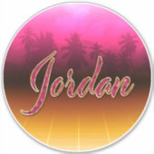 Jordan Vorname Name golden pink Aufkleber Sticker シール (正面)
