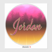 Jordan Vorname Name golden pink Aufkleber Sticker シール (シート)
