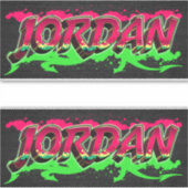 Jordan Vorname Name Graffiti Aufkleber Sticker シール (正面)