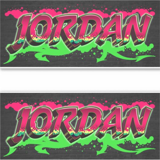 Jordan Vorname Name Graffiti Aufkleber Sticker シール (正面)