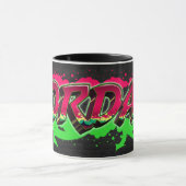 Jordan Vorname Name Graffiti red green Tasse マグカップ (中央)