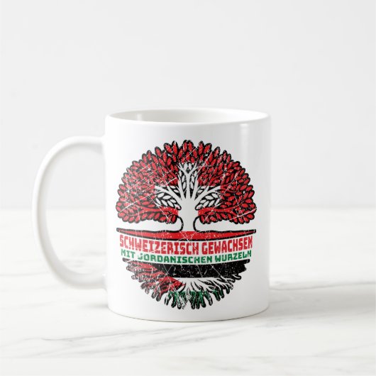 Jordanien Jordanisch Schweizer Schweiz Baum Wurzel コーヒーマグカップ (左)