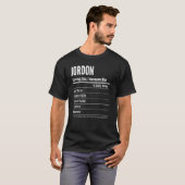 Jordonサービングサイズ栄養ラベルカロリー Tシャツ (正面フル)