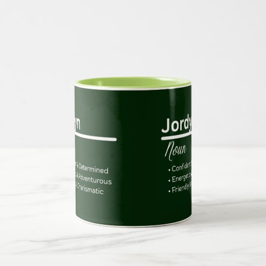 Jordyn Personalized Name Coffee Mug ツートーンマグカップ (中央)
