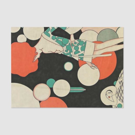 Jose Carlosの「Pierrot Deflated」アールデコ 薄葉紙 (正面)