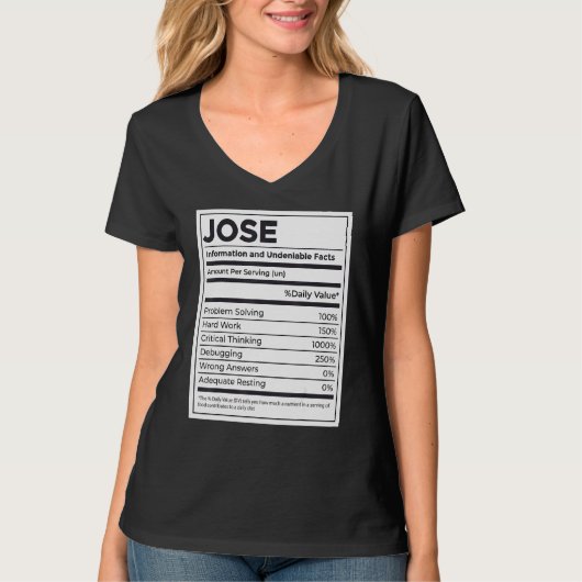 Jose Nutrition Information Problem Solving懸命 Tシャツ (正面)