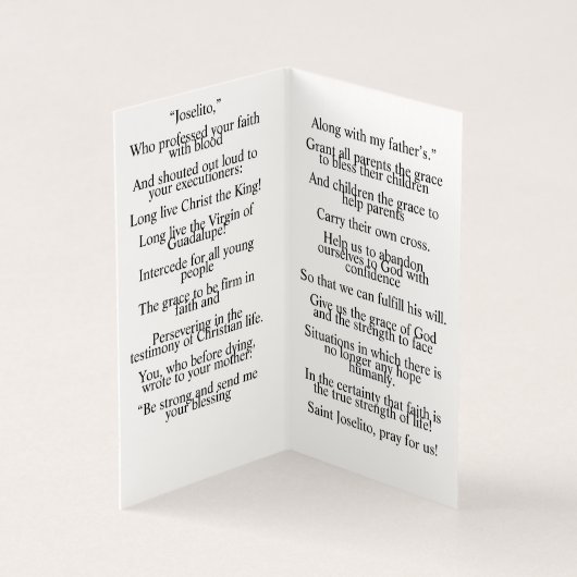Joselito Prayer Card (内部)