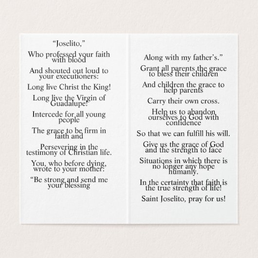 Joselito Prayer Card (内部フラット)