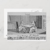 Joseph Haydnによる楽譜へのイラストレーション ポストカード (正面/裏面)