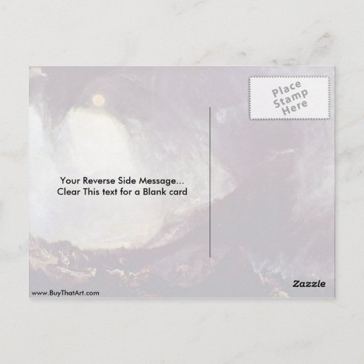 Joseph William Turnerによるハンニバル交差点アルプス ポストカード (裏面)