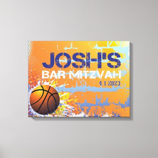 JOSHの（ユダヤ教の）バル・ミツバーのサインインボード1 キャンバスプリント (正面)