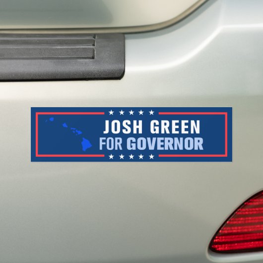 Josh Green ハワイ州知事候補 バンパーステッカー (車上)