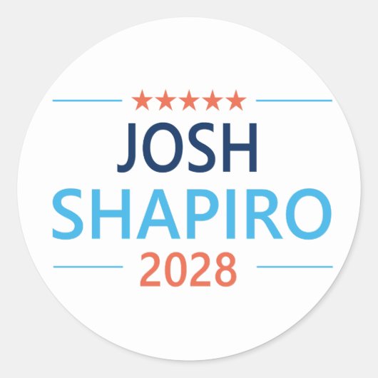 Josh Shapiro 2028 ラウンドシール (正面)