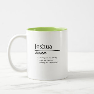 Joshua、男の子のパーソナライズされた名前の定義 ツートーンマグカップ