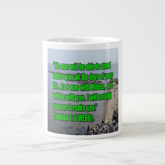 Joshua 1:5 WEBU Mug ジャンボコーヒーマグカップ (正面)