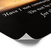 Joshua 1:9サンセット写真 ポスター (角)